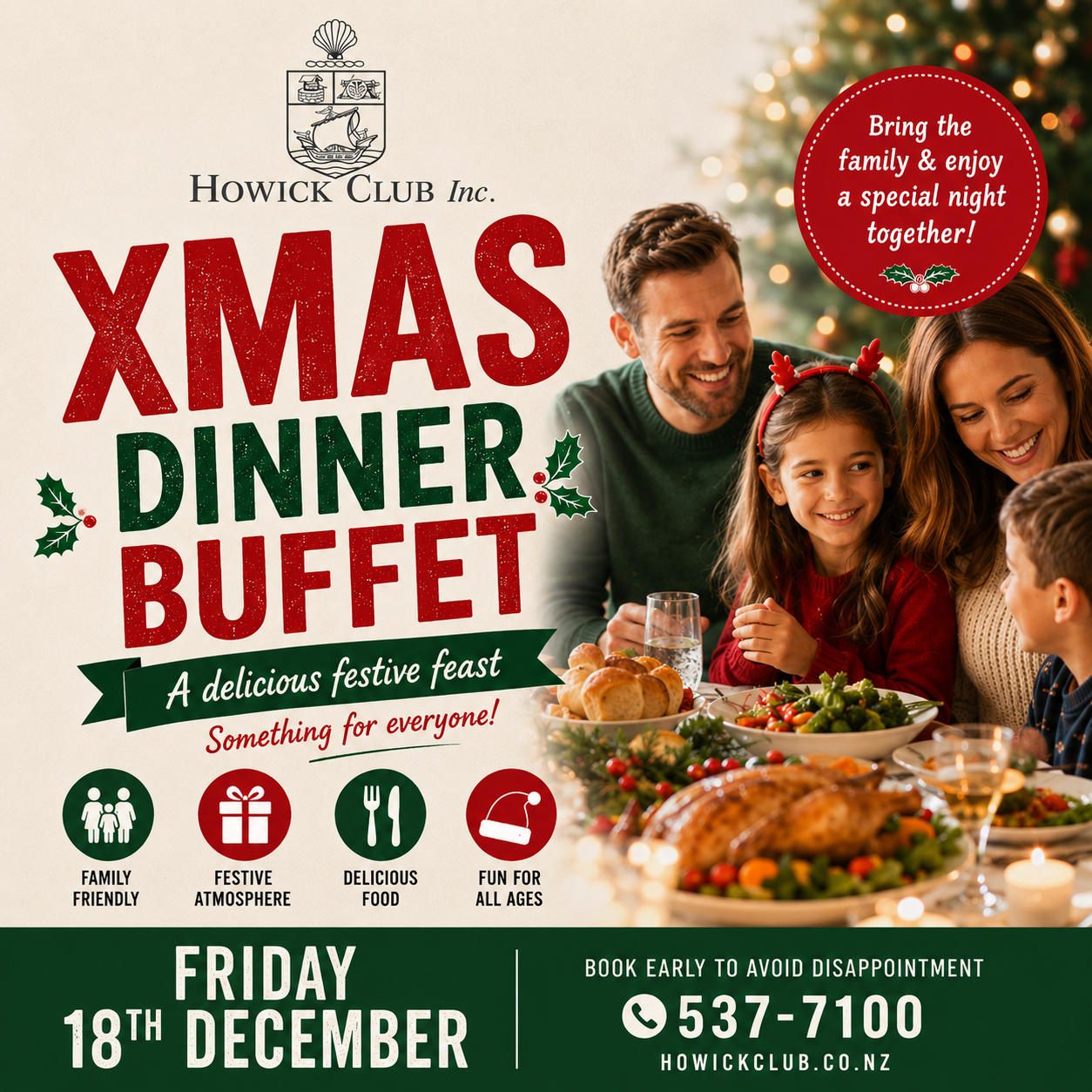 Christmas Buffet Dinner 18th Dec 2026