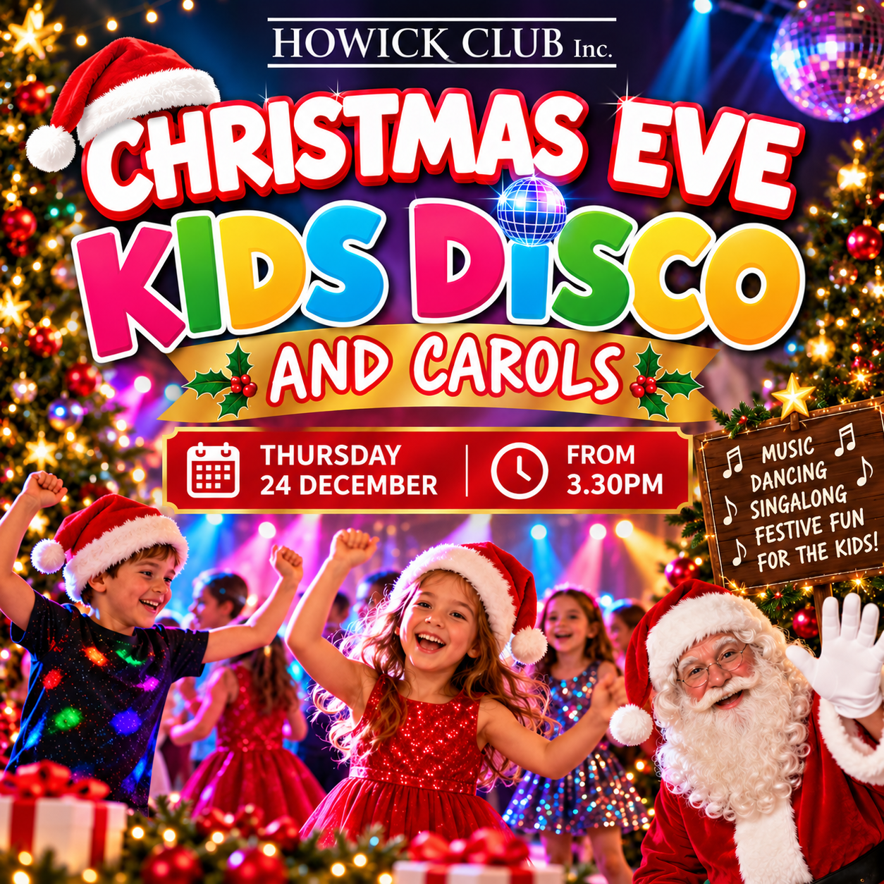 Christmas Eve Kids Disco and Carols