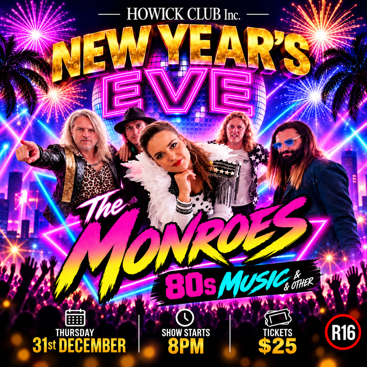 new years eve the monroes 80s show Square