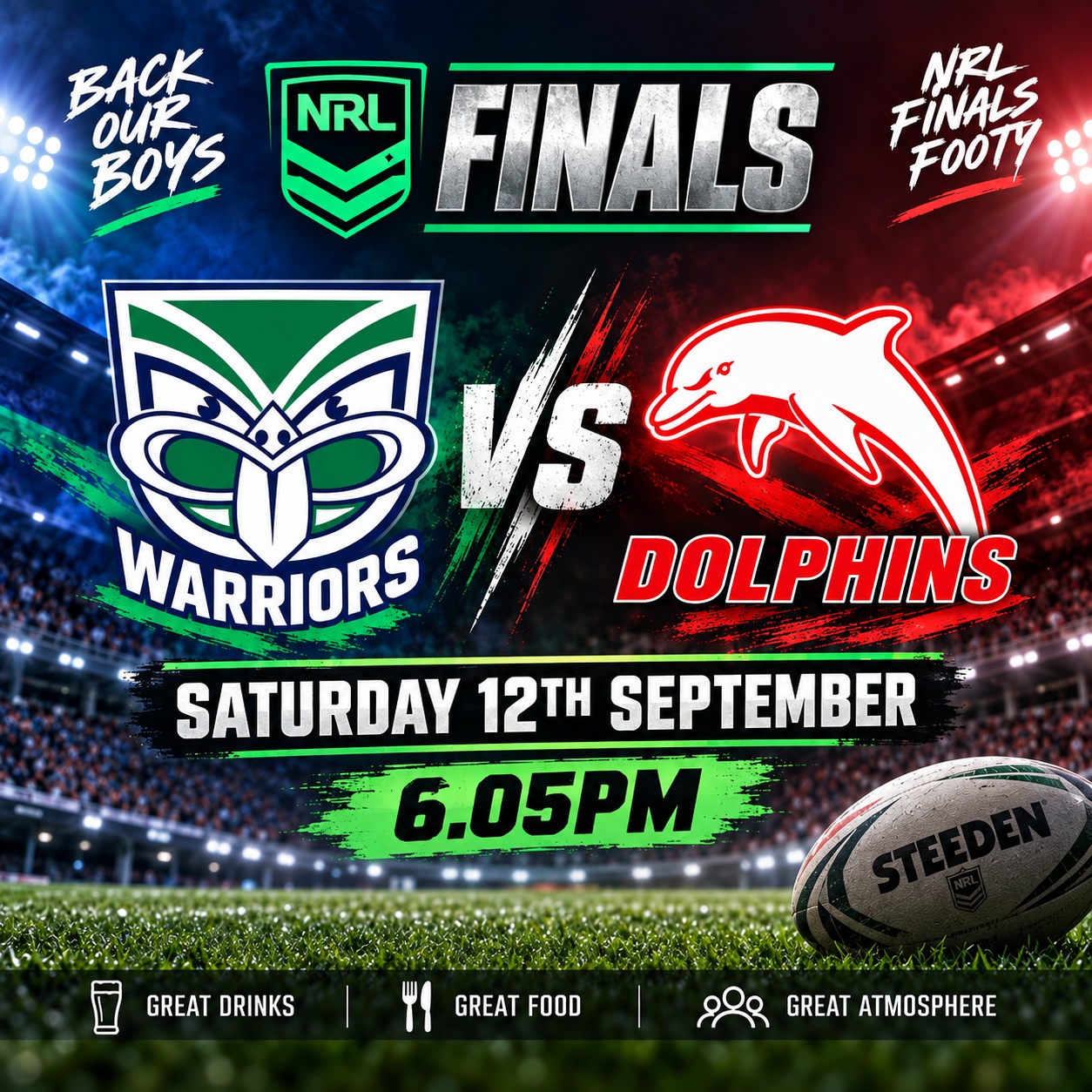 nrl finals warriors vs dolphins 2026