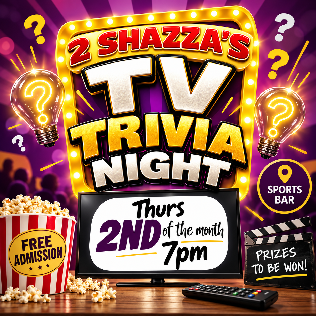 TV Trivia 2nd Thursday of month
